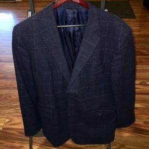 46R Brooks Brothers Blue Windowpane Sportcoat